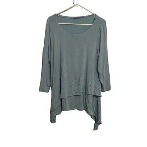 joan vass new york blue casual tunic top L